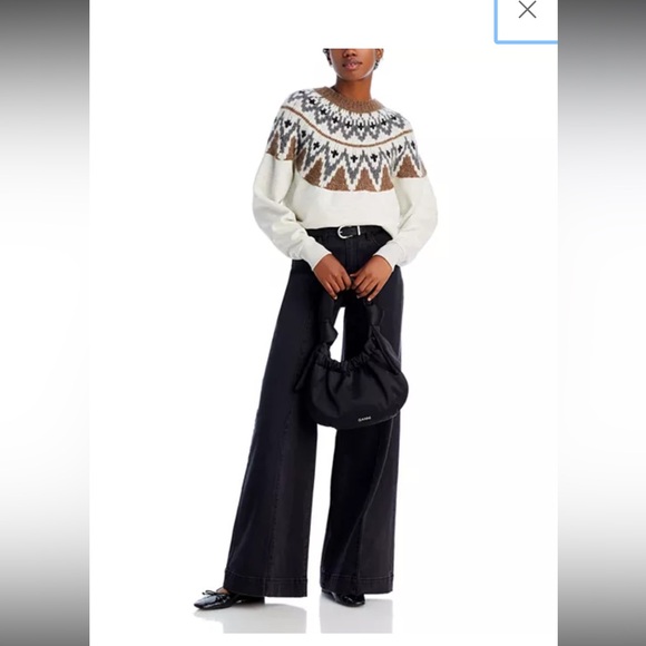 Mother the half of me fair isle mixed media pullover sweater sweatshirt large - Picture 13 of 14